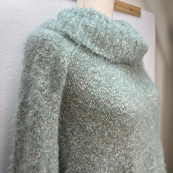 Free People Cowl Neck Sweater Womens XS Soft Girl Fuzzy Knit Cozy Oversized Boho - Picture 2 of 14